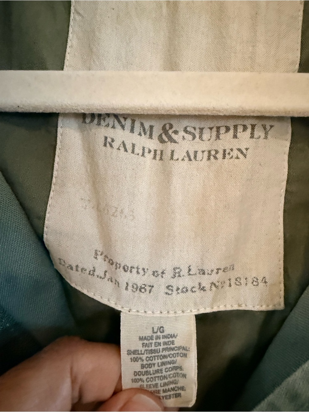 Denim & Supply Ralph Lauren Olive Utility Jacket with Embroidered Beaded size L - Picture 6 of 6